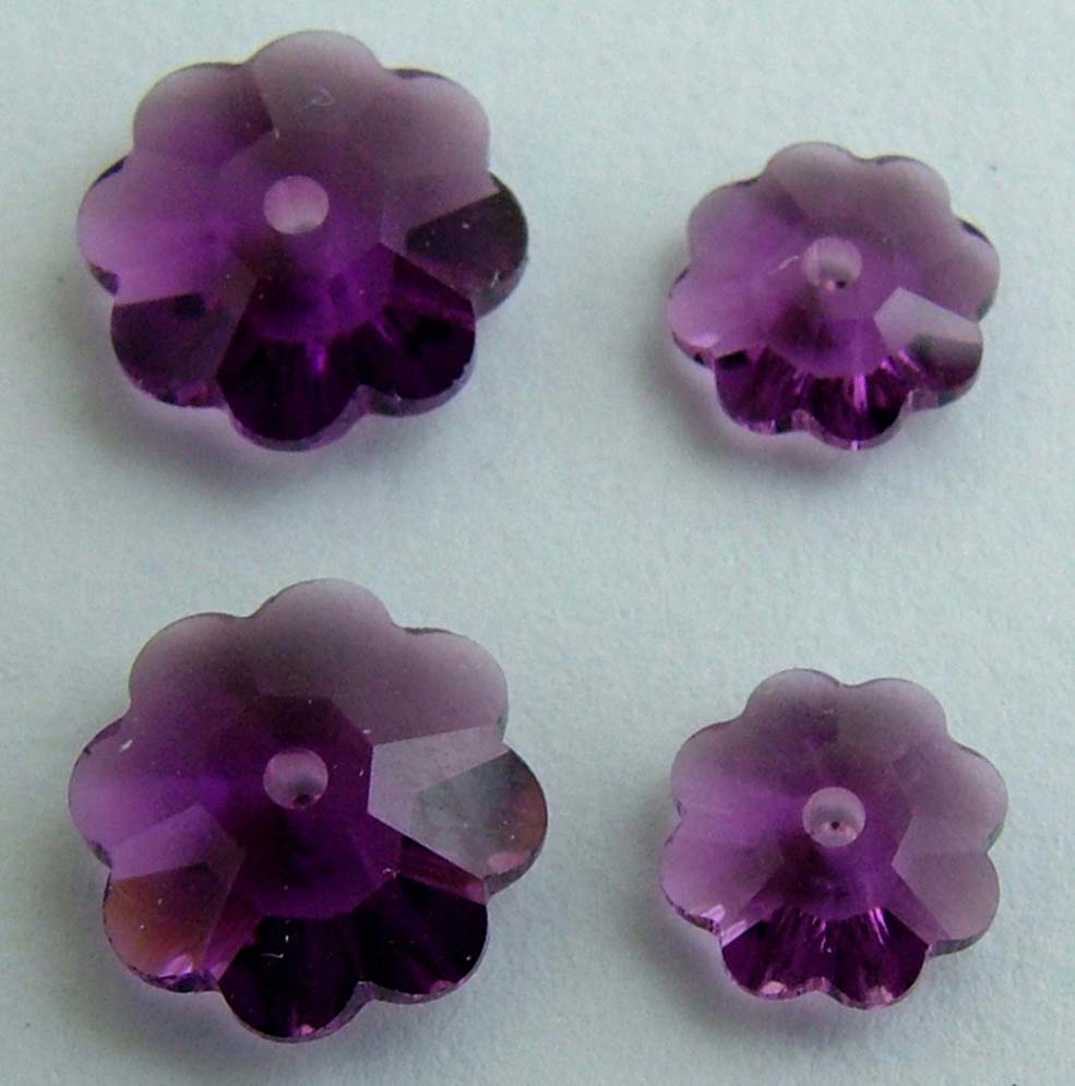 Swarovski Margarita Flower Purple Amethyst 6mm 8mm jewelbeads4